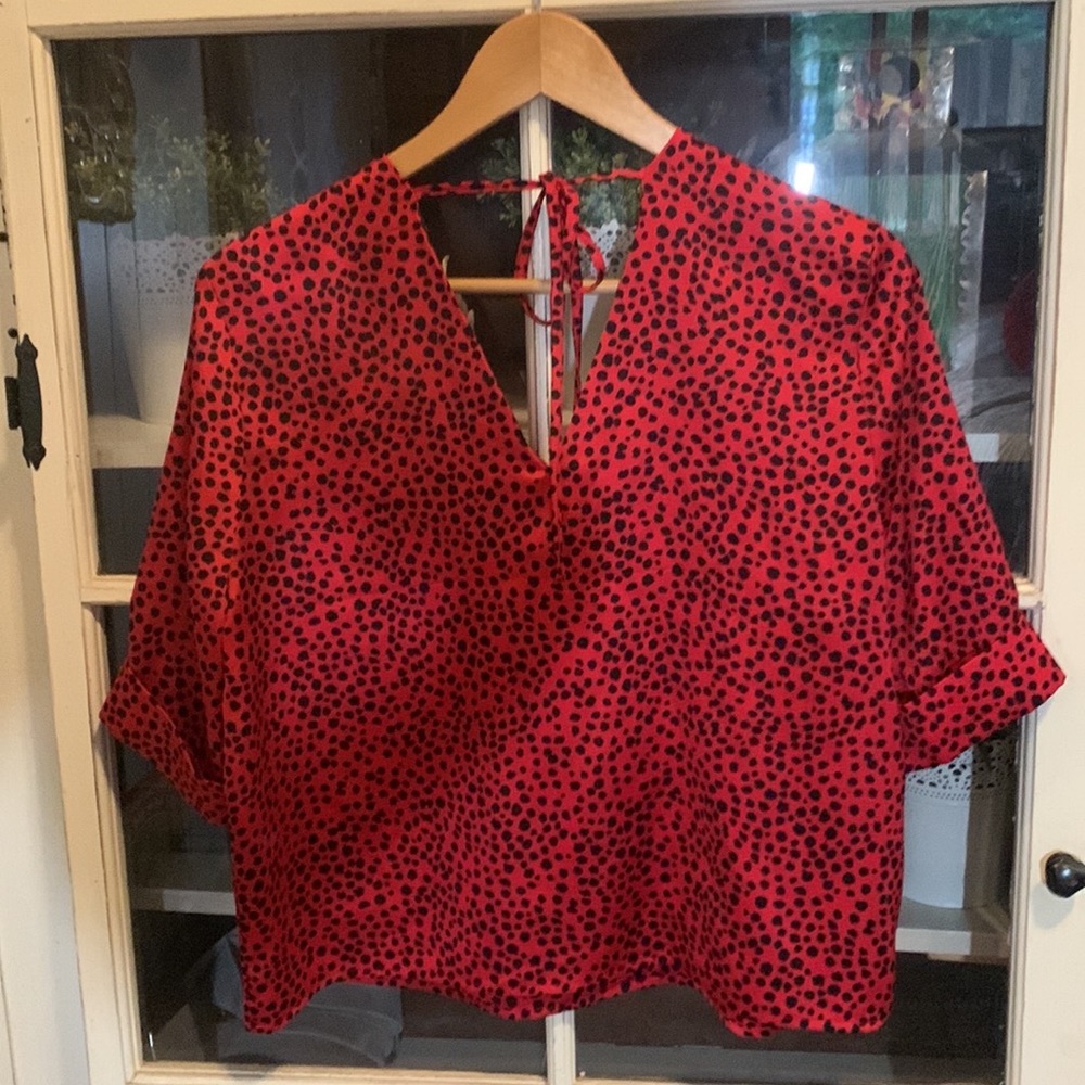🌿3/$20 Dynamite Blouse with a cheetah print - Picture 8 of 9